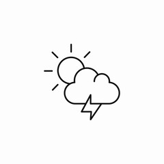 daytime stormy lightning icon sign vector