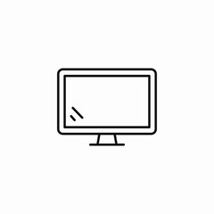 flat screen monitor icon sign vector