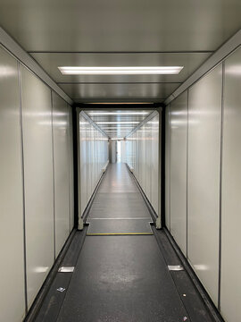 Interior of a Jet bridge at Airport