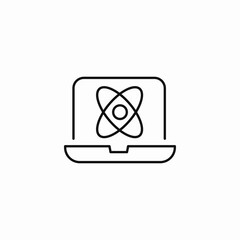 laptop science atom icon sign vector