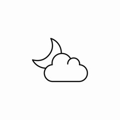 night cloudy moon icon sign vector