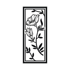 Elegant Floral Line Art Vector - Minimal Botanical Frame Design , Perfect for logos, prints, invitations, and decorative projects