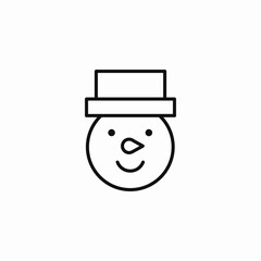 smiling winter snowman icon sign vector