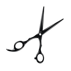 Stylized Scissor Silhouette Vector illustration Icon