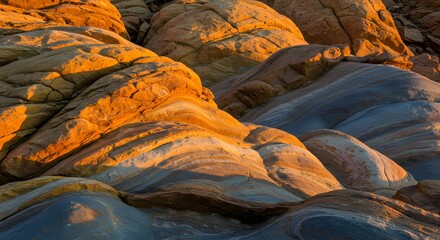 The rich, varied palette of earth tones in rock.