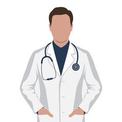 Fototapeta premium Doctor in white coat with stethoscope portrait
