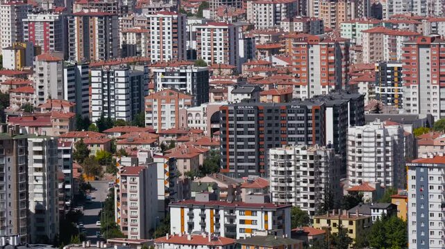 Central Anatolian Turkish Industrial City Kayseri Cityscape, Talas District, Anatolia Peninsula, Turkey (T&uuml;rkiye) | Urban Skyline Aerial View