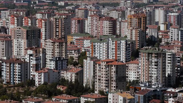 Central Anatolian Turkish Industrial City Kayseri Cityscape, Anatolia Peninsula, Turkey (T&uuml;rkiye) | Urban Skyline Aerial View