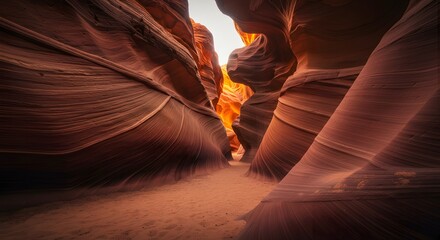 The smooth, water-worn curves of a canyon wall.