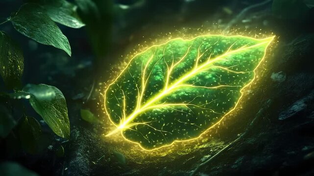 Leaf photosynthesis process: oxygen creation, carbon uptake, sunlight power, chlorophyll job, natural transformation, energy flux, chemical stage, plant motion, eco dynamic organic shift, vital rhythm