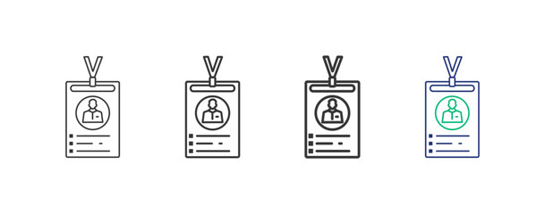 A collection of identity icon sets, illustrations, designs, business, graphic icons with different line styles, thickness and color, editable strokes. with a white background.
