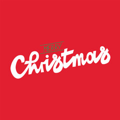 Vector hand lettering “Christmas” in modern calligraphy style. Elegant festive typography with smooth lines and holiday charm. Perfect for cards, posters, packaging, branding, or winter decorations.