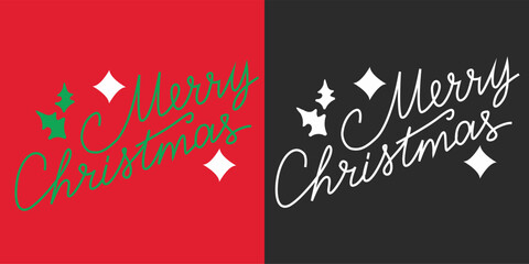 Vector hand lettering “Christmas” in modern calligraphy style. Elegant festive typography with smooth lines and holiday charm. Perfect for cards, posters, packaging, branding, or winter decorations.