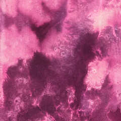 Bright painted neon pink and violet watercolor texture. Hand drawn background