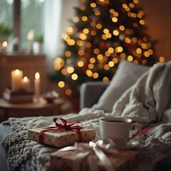 Cozy Scandinavian Christmas Living Room 3