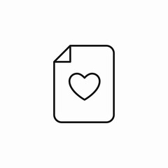 document with heart symbol icon sign vector