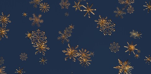 Luxurious gold snowflakes on a rich blue backdrop perfect for winter holiday designs and festive celebrations. Ideal for Christmas, New Year, an