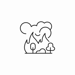 forest wildfire disaster icon sign vector