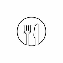 fork knife plate icon icon sign vector