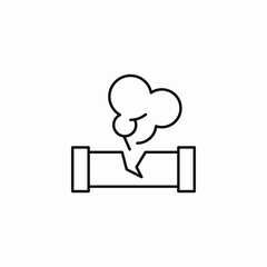 leaking pipe gas icon sign vector