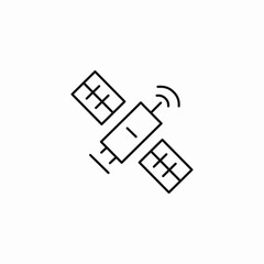orbiting communication satellite icon sign vector