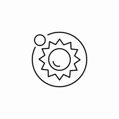 orbiting planetary sun icon sign vector