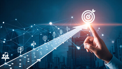 Business Target Achievement Path – Corporate Goal Strategy Concept