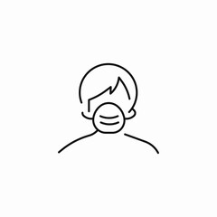 person wearing mask icon sign vector