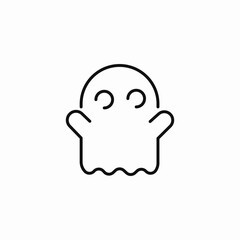 simple friendly ghost icon sign vector