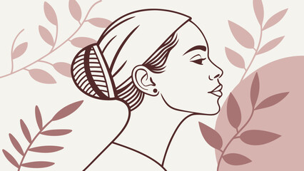 Minimal Abstract Woman Portrait Illustration – Flat Vector Design for International Women’s Day