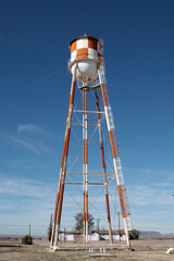Orange and White Water Tower at Barstow-Daggett Airport
