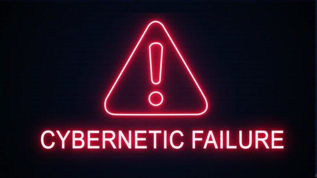 Cybernetic failure alert Icon with binary code background. Attention grabbing icon highlights the importance of digital safety in today's interconnected world.