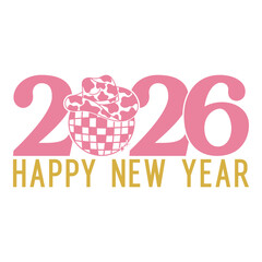 Western Disco Happy New Year 2026 Design, New Year Eve, Pink New Year PNG