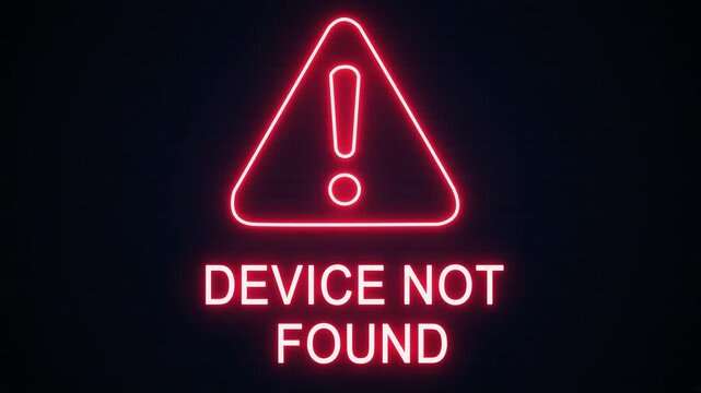 Device not found alert Icon with binary code background. Attention grabbing icon highlights the importance of digital safety in today's interconnected world.