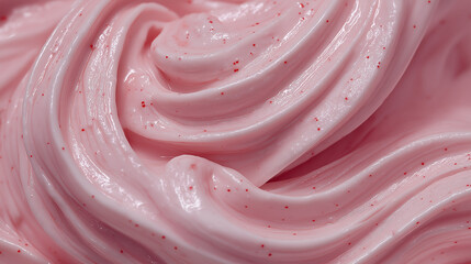 Strawberry yogurt texture close-up
