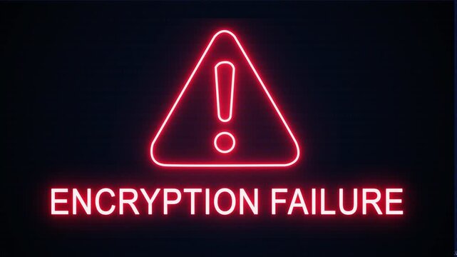 Encryption failure alert Icon with binary code background. Attention grabbing icon highlights the importance of digital safety in today's interconnected world.
