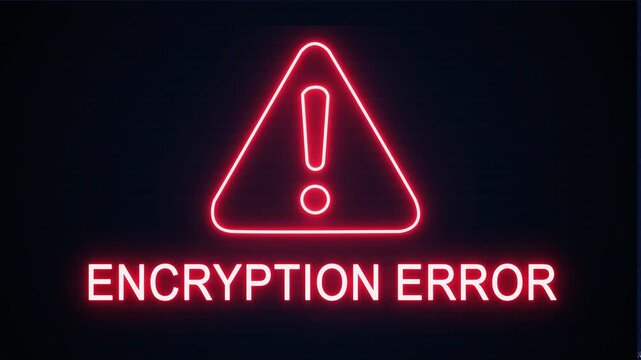 Encryption error alert Icon with binary code background. Attention grabbing icon highlights the importance of digital safety in today's interconnected world.