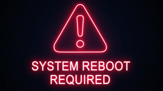 System reboot required alert Icon with binary code background. Attention grabbing icon highlights the importance of digital safety in today's interconnected world.