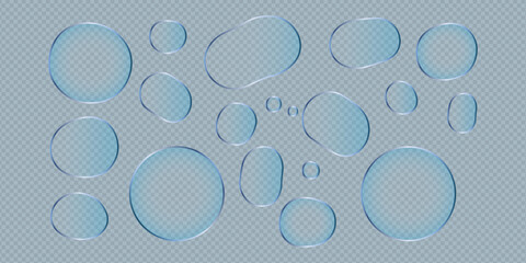 abstract liqiud glass panel pattern of clear water droplets on a cool blue background
