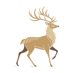Obraz premium Deer Silhouette Vector colour on White Background