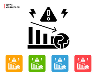 Low Impact Icon Multi Color Style Vector Illustration