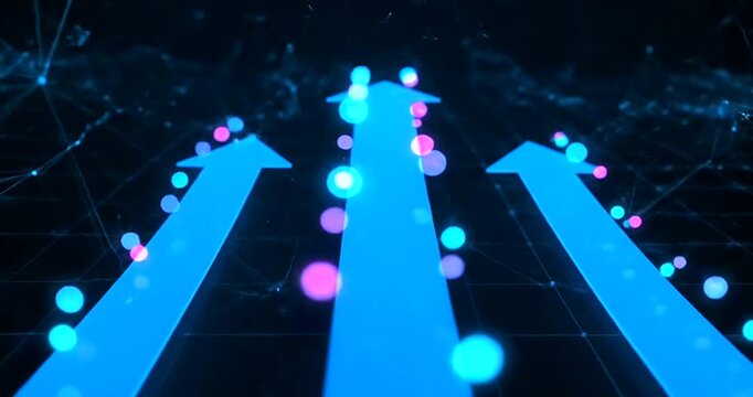 Animated Glowing White Bars Moving on Vibrant Red Background