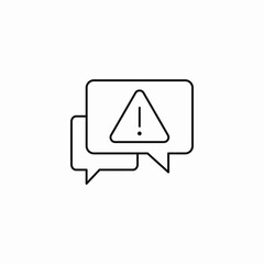 chat bubble warning icon sign vector