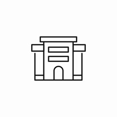 classical school building icon sign vector