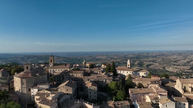 Drone view of Comune di Cingoli, Italy's charming landscape