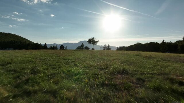 Drone view of landscape in Comune di Cingoli, Italy