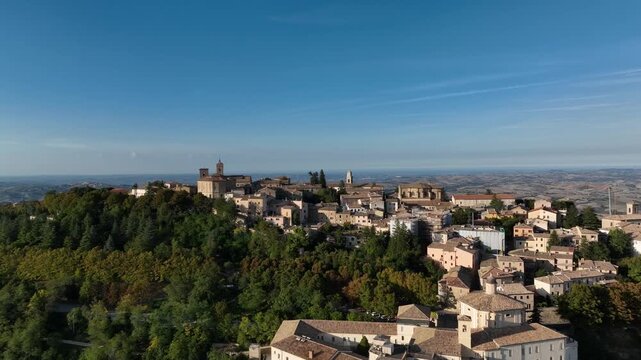 Drone view of Comune di Cingoli Italy's scenic landscape