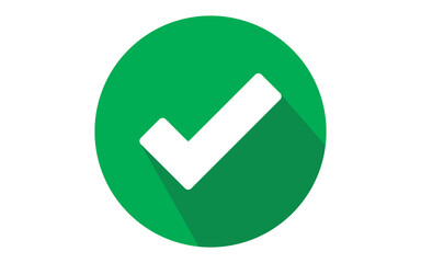Green check mark tick icon vector symbol on transparent background © Richardson