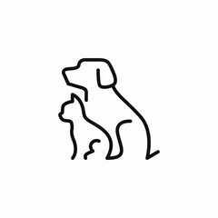 friendly dog and cat icon sign vector