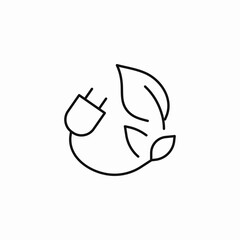 green energy power plug icon sign vector